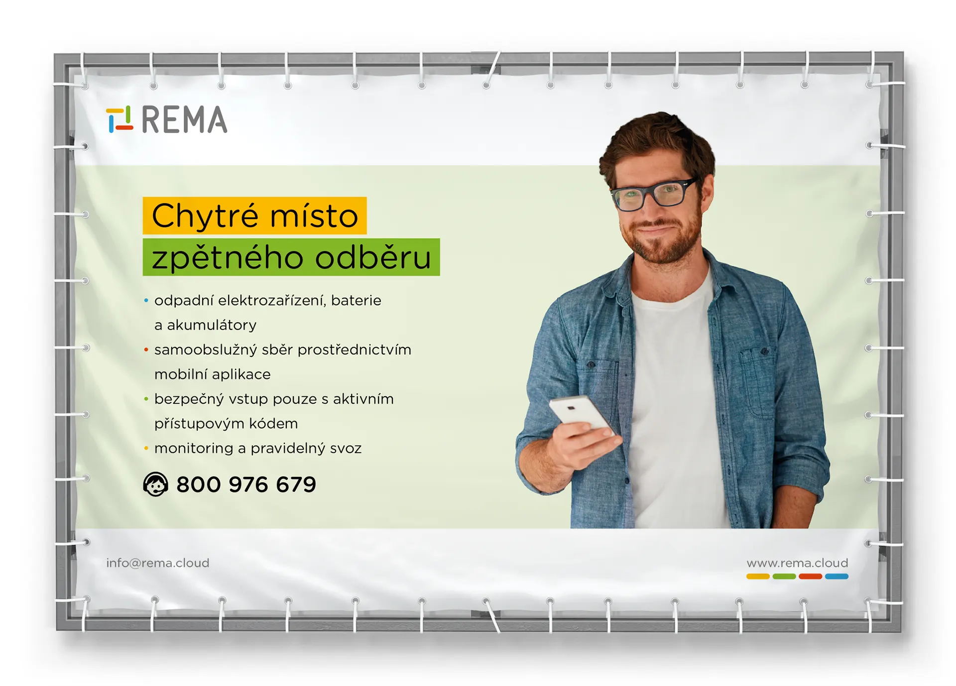 Návrh reklamních materiálů pro společnost REMA - plachta